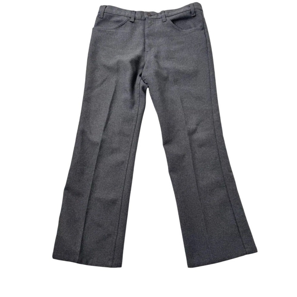 Levi's Action Slacks Men 34 Gray Straight Leg Polyester Vintage 90s Trousers 517